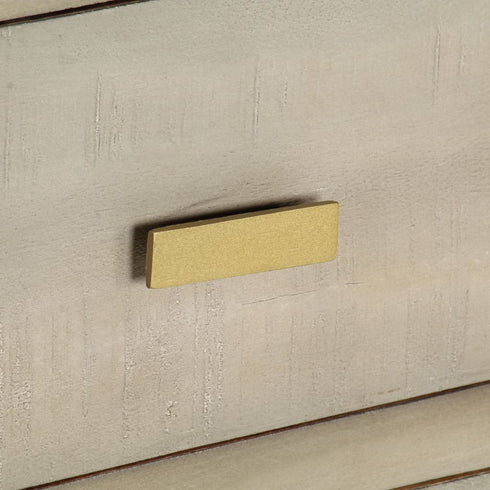 Rustika Rowe -  Drawer Cabinet Solid Mango Wood Grey with Brass 140x40x80 cm